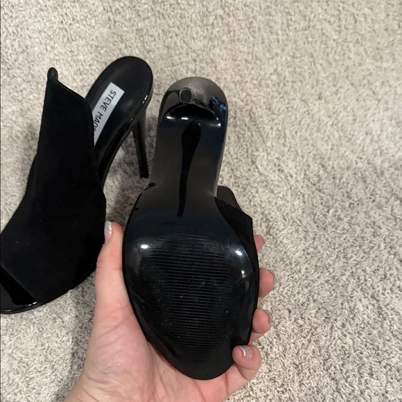 Steve Madden Black Open-Toe Heels - Picture 2 of 3